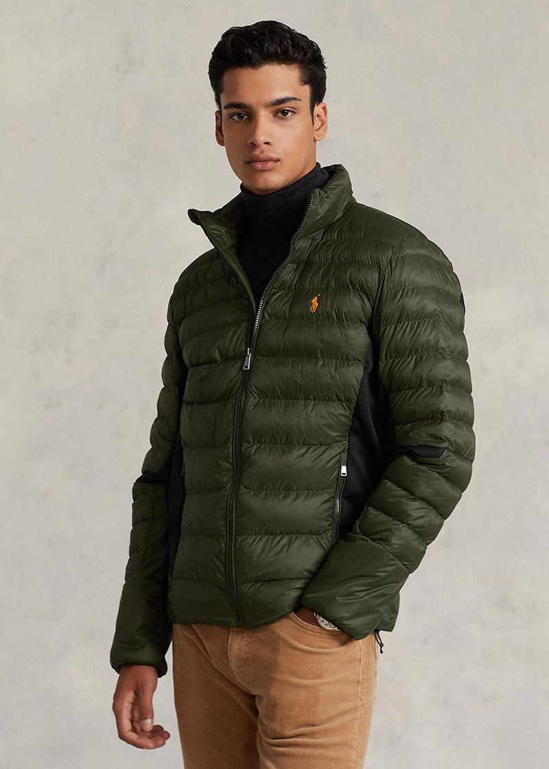 Chaqueta Polo Ralph Lauren Hombre Packable Water-Repellent Chile Verde Oliva CZUAD-4697